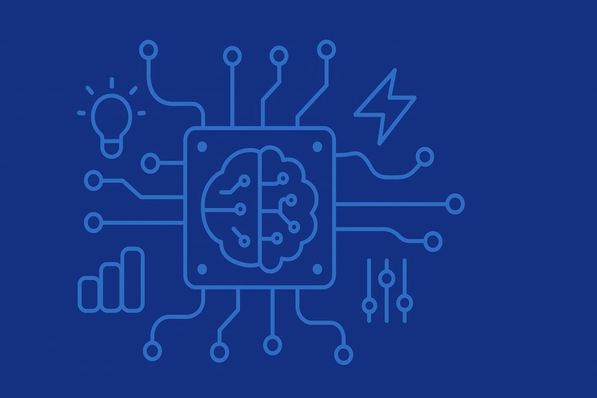 Ilustración de un cerebro como un procesador de inteligencia artificial